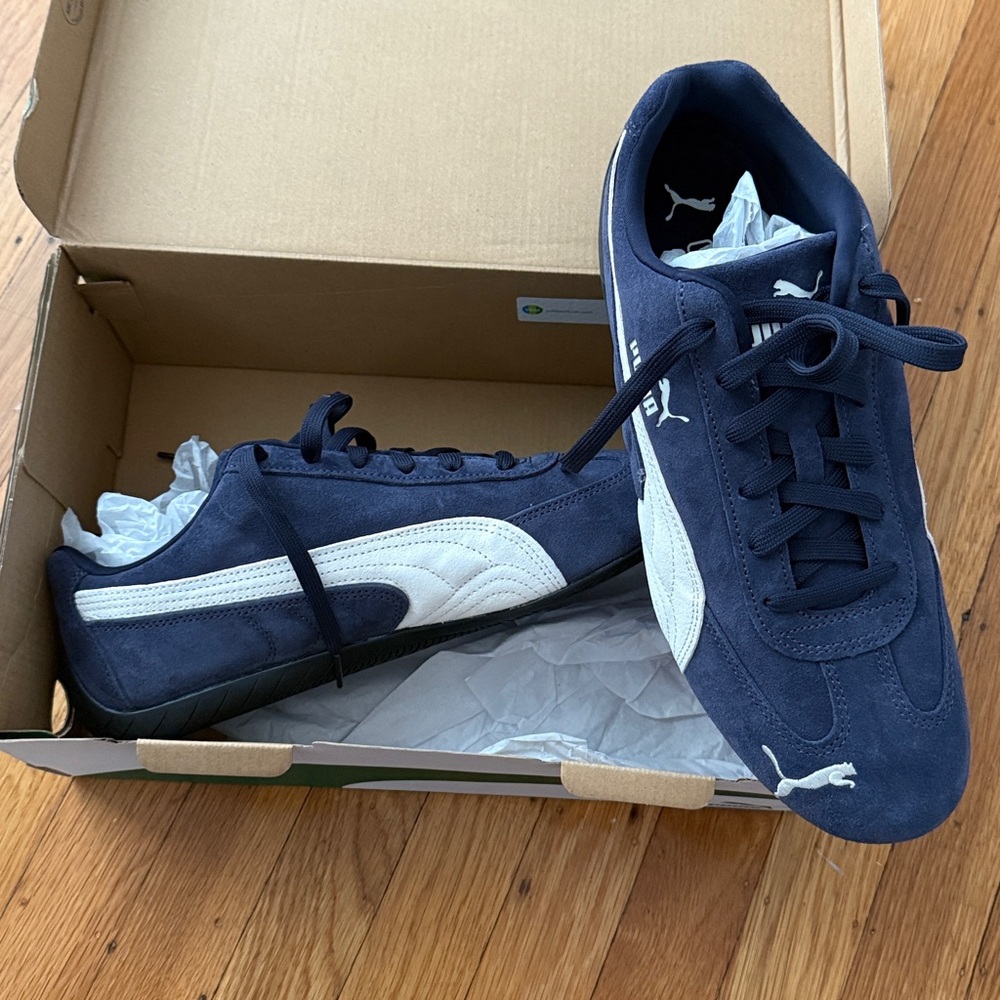 NWT Puma Navy White mens Speedcat OG shoe 10.5